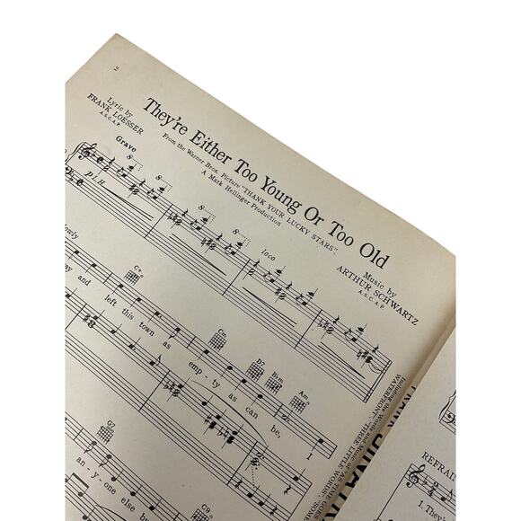 Theyre Either Too Young Or Too Old Sheet Music Thank Your Lucky Stars - Picture 3 of 5